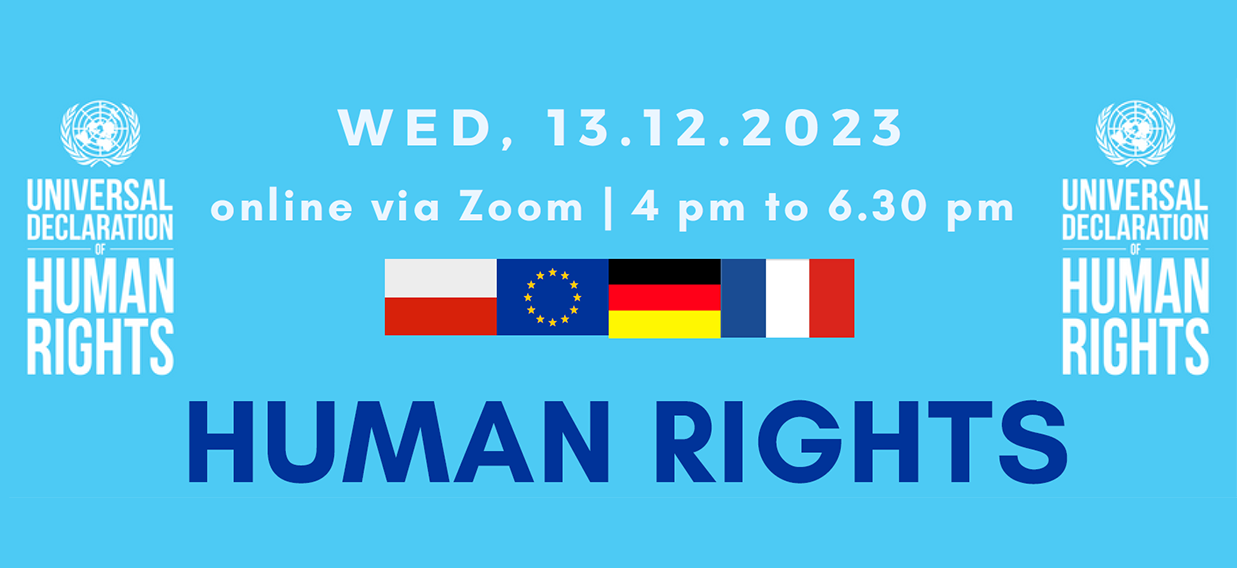 Bannière de la rencontre &quot;human rights&quot;