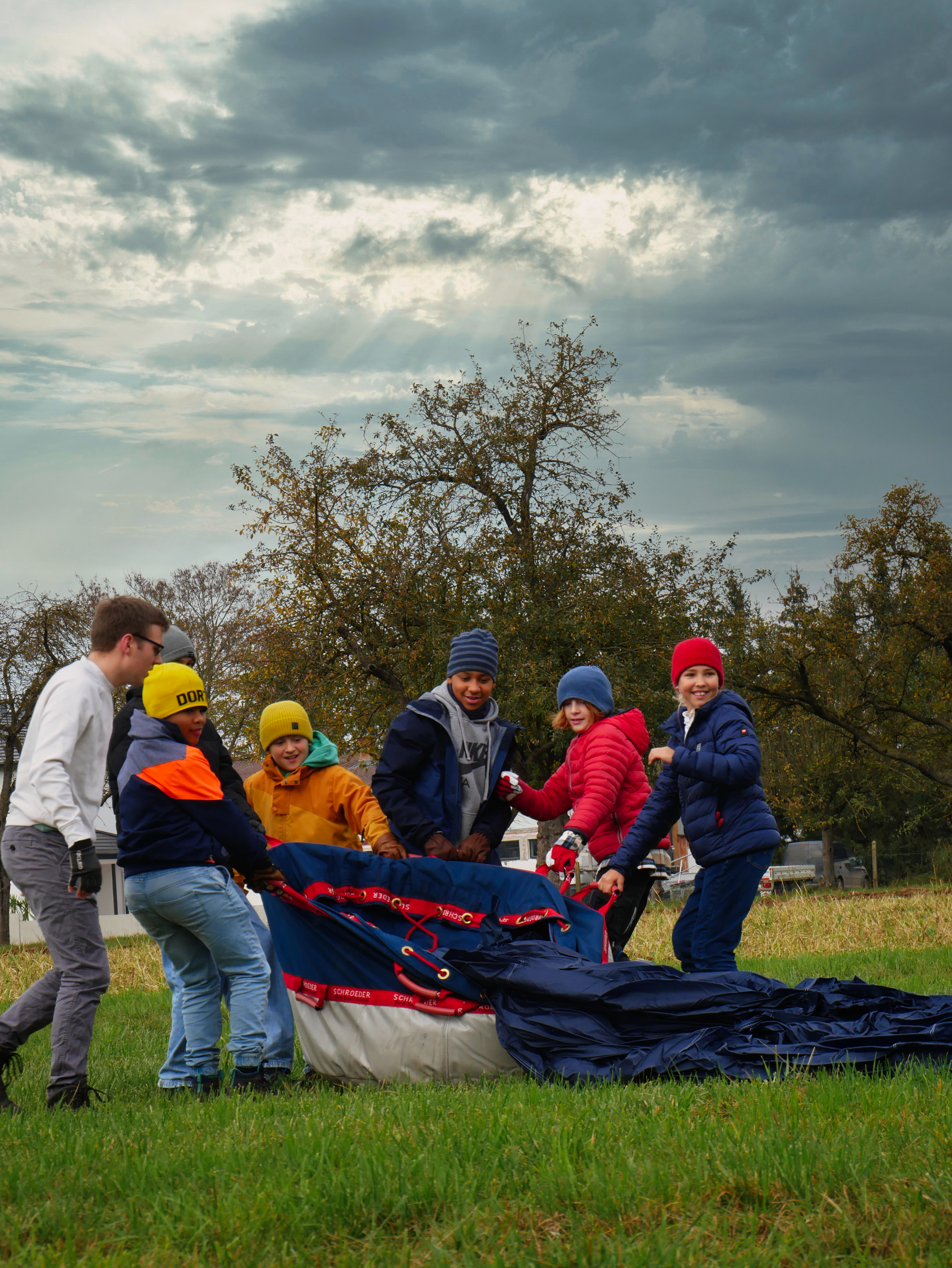 Déballage de l'enveloppe du ballon
