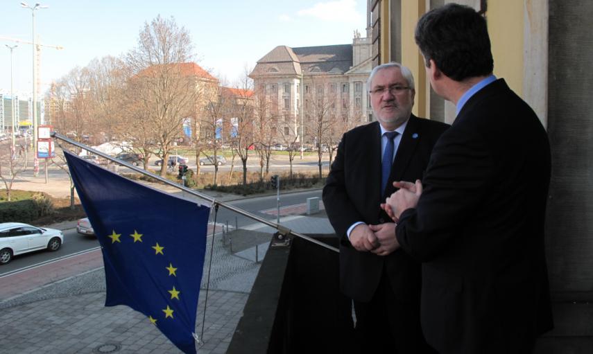 Jean-Marc Todeschini et Markus Ingenlath, Secrétaire général de l'OFAJ, à l'OFAJ Berlin