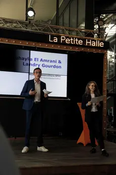Les jeunes ambassadrices et ambassadeurs Landry Gourdon et Nouhayla El Amrani