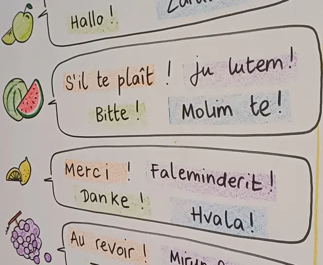Des mots dans 4 langues