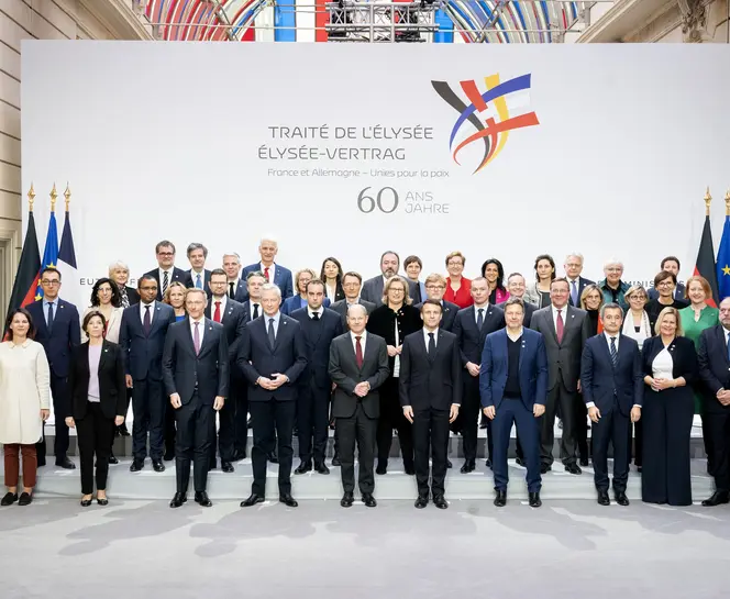Cérémonie à l'occasion du 60e anniversaire de la signature du traité de l'Élysée en 2023